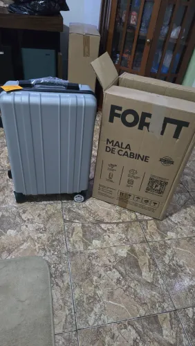 Mala de bordo viagem fortt n13 prata nova
