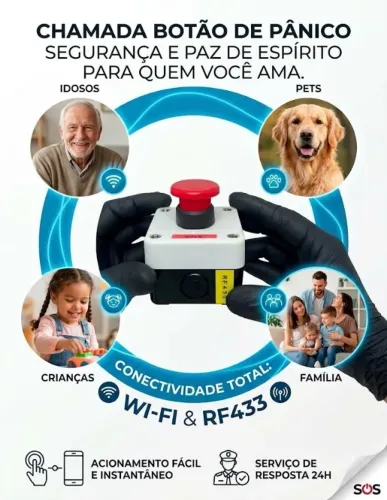 Botão de Emergência Wi-Fi - Pânico / Chamada / SoS Sem Fio