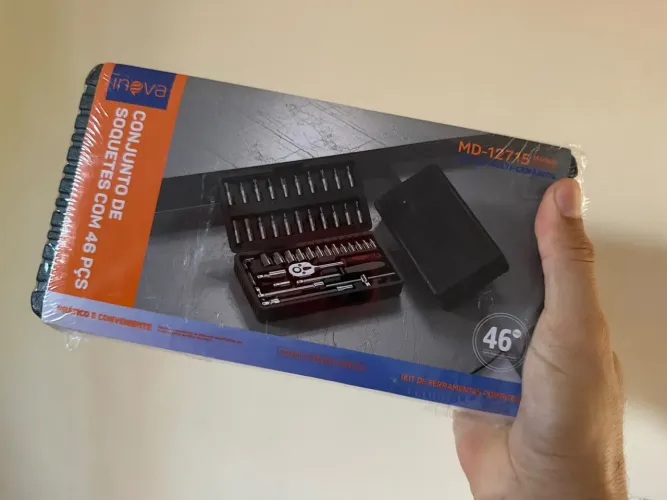 Conjunto de soquete com 46 peças