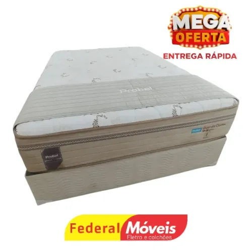 Cama de Casal 1,38m Base + Colchão c/ Molas - Promoção!