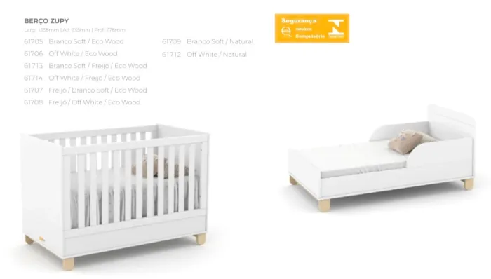 Berço americano 2 em 1 que vira mini cama conservado