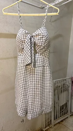 Macaquinho Feminino Xadrez com Laço ?