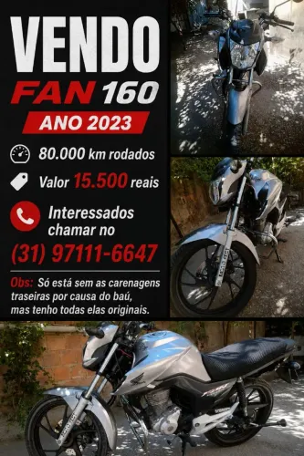 Fan 160 2023. 15.500 reais. Muito nova!!!
