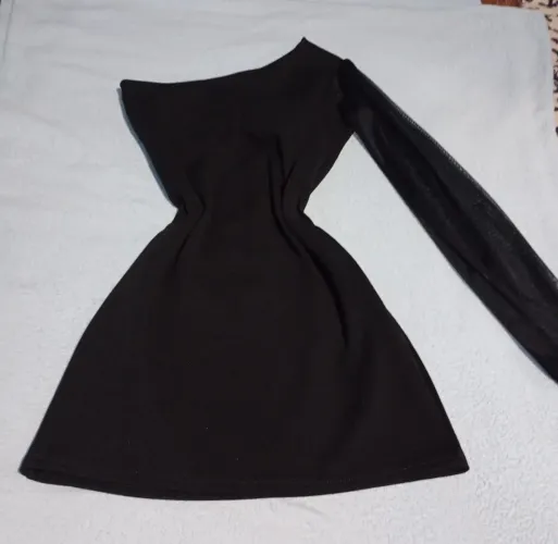 Vendo vestido de manga longa transparente M