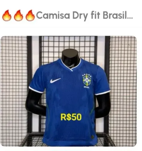 Camisa do Brasil azul Dry fit