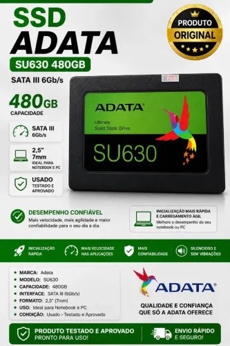 SSD 480gb SATAIII ADATA SU630