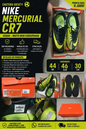 Chuteira Nike MercurialX Victory VI CR7 TF Society Original - Tamanho 44 (BR)