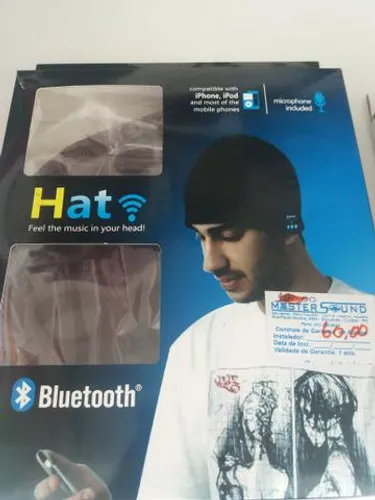 Touca com musica via bluetooth nova