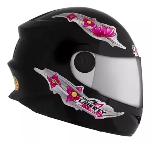 Capacete Protork Liberty Four Kids Girls Preto (Entrega Grátis)