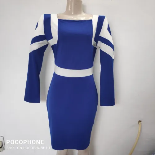 Vestido em malha com manga