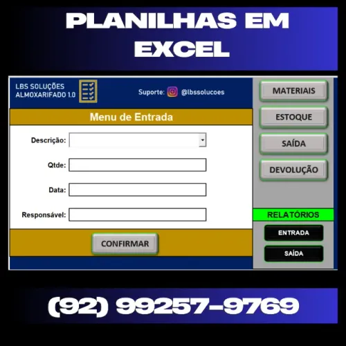 Planilhas em Excel - Para estoque,  dashboard, vendas e muito mais