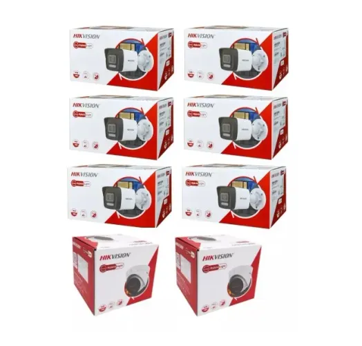 kit com 8 cameras de segurança com audio imagem full hd