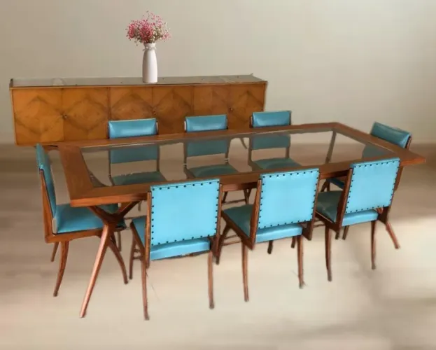 SALA JANTAR COMPLETA C/ BUFFET, ANOS 60 PÉS PALITOS RELÍQUIA 