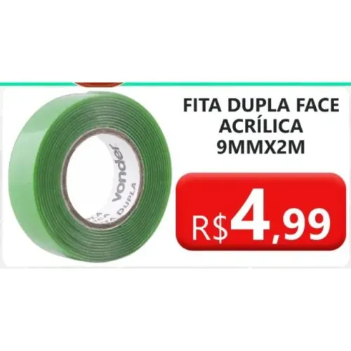 Fita Dupla face Acrilica 9mmx2m