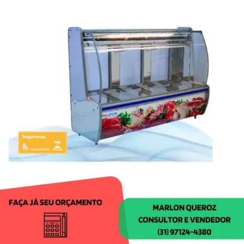 Balcão de Açougue 2 metros Novo Inox