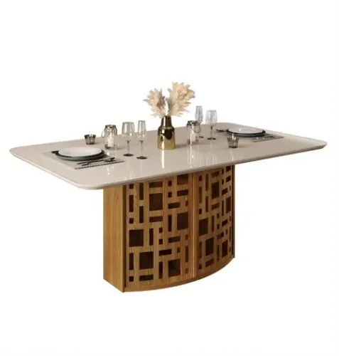 Mesa Kali 170 Tmp MDF.Vdr Carvalho Nobre.Off White Frete Grátis Até 12 X 