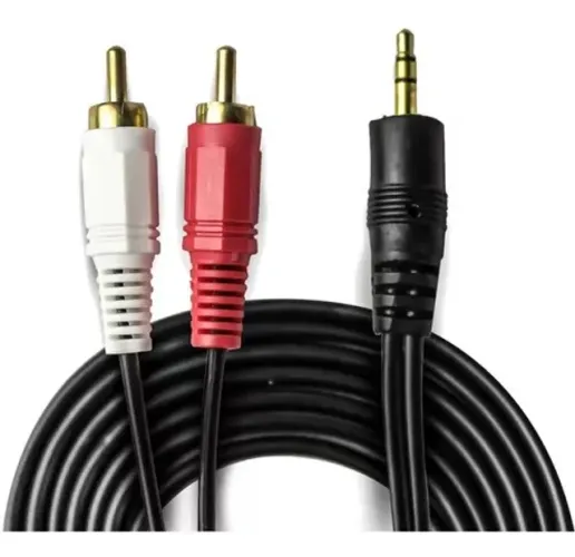 Cabo Auxiliar P2 X 2rca 1,5 Metros Áudio Estéreo Plugue Conector