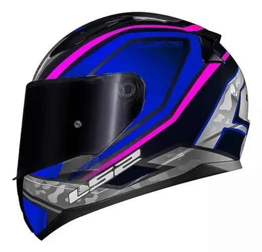 Capacete LS2 RAPID FF353 UFO Rosa Azul Brilhante