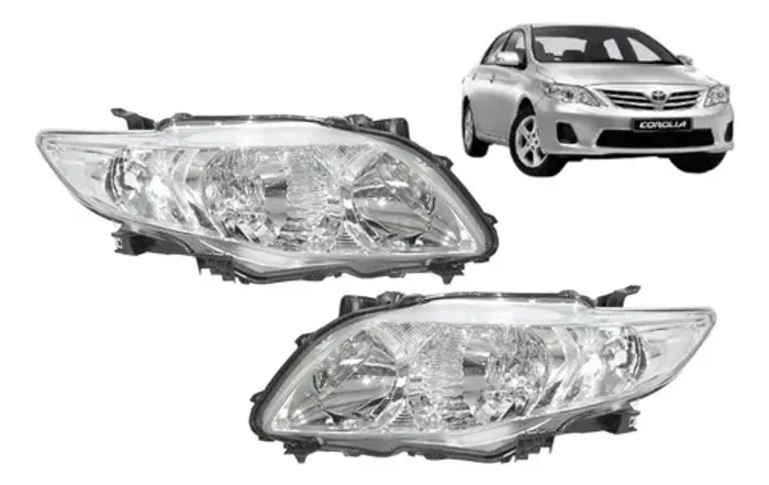 Farol Toyota Corolla 2012 2013 2014 Cromado Foco Duplo Novo