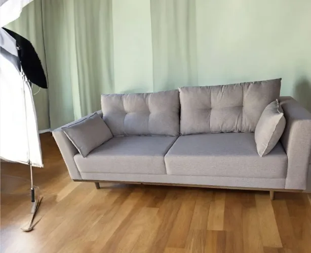 Sofá retro 2.20 em linho espuma D.28 selada 
