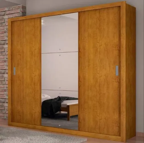 Guarda Roupa Casal 3 Portas 4 Gavetas com Espelho (FAZEMOS ENTREGA DF E ENTORNO)