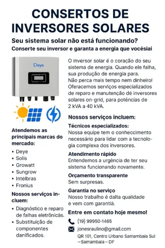 Conserto de inversor solar ongrid ..