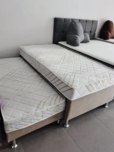 BICAMA SOLTEIRO MOLAS ENSACADAS, TECIDO EM MALHA SUPER RESISTENTE E MODERNO.