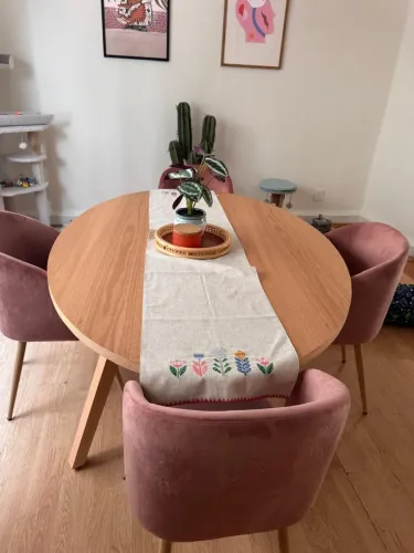 Mesa de Jantar Oval 6 Lugares