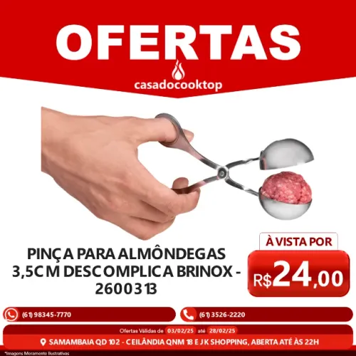 Pinça Para Almôndegas 3,5cm Descomplica Brinox - 2600313