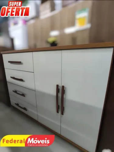 Cômoda 4 Gavetas e 2 Portas - Novo Modelo, Mais Organização no Seu Dia a Dia