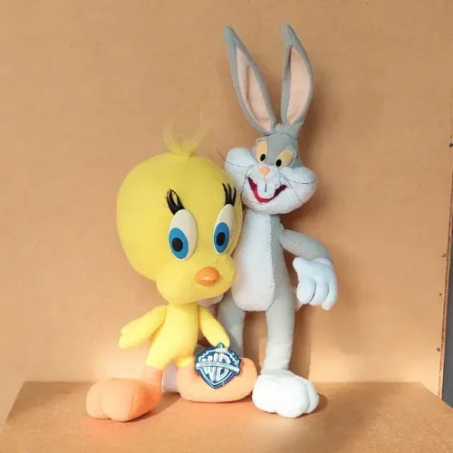 brinquedo - pelúcias Pernalonga e Piu-Piu Looney Tunes oficiais (usadas)