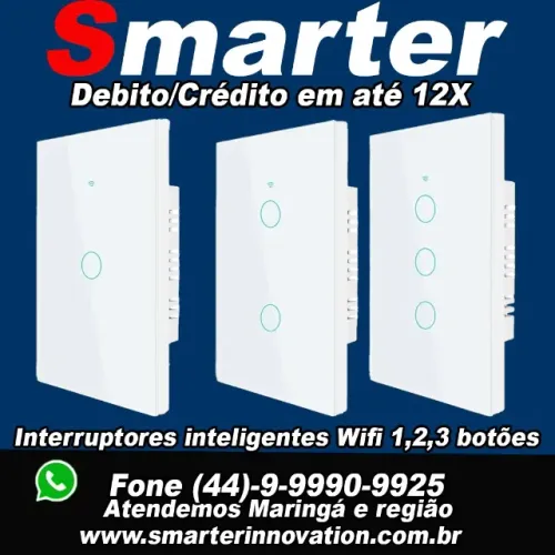 Interruptores inteligentes com 3, 2 ou 1 Botão para Alexa e google (Celular)