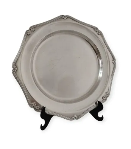 Antiga Travessa Banho Prata Fracalanza Lacinho 38 Cm Prateado 