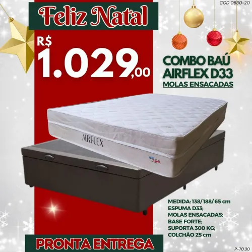Cama baú + colchão molas ensacadas casal 