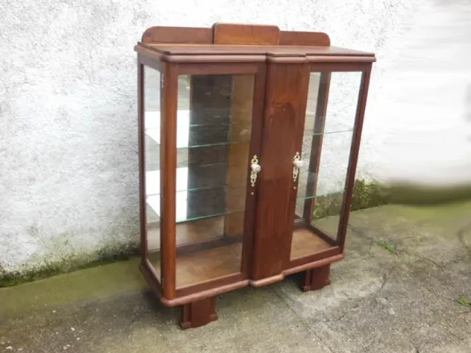 Antiga Cristaleira Vitrine em Imbuia