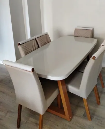 Mesa de Jantar 180x90 ( Cadeiras em madeira maciça ) Pronta Entrega 