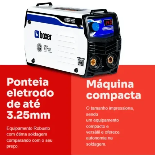 Mini Monstro - Máquina de Solda Inversora Touch 145 - 140 Amperes -  220V Boxer Soldas