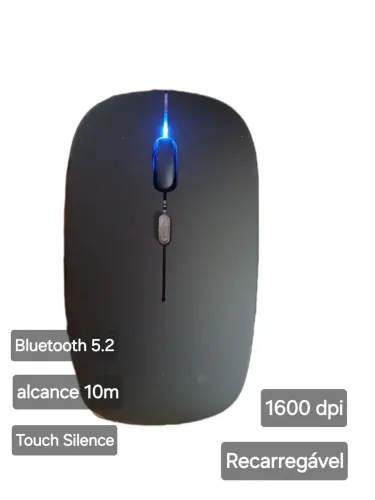 Mouse Sem Fio Bluetooth Recarregável 1600 DPI soft touch