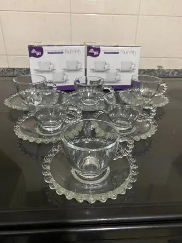 Conjunto de xícaras de café de vidro 