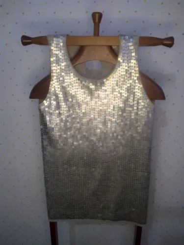 Blusa de Paetês Prateada