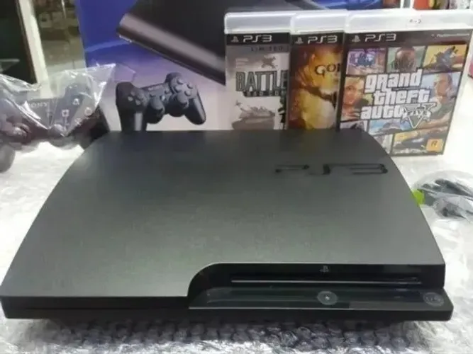 PlayStation 3 Slim Novíssimo/Destravado c/2000 Jogos Lançamentos/Nota e Garantia