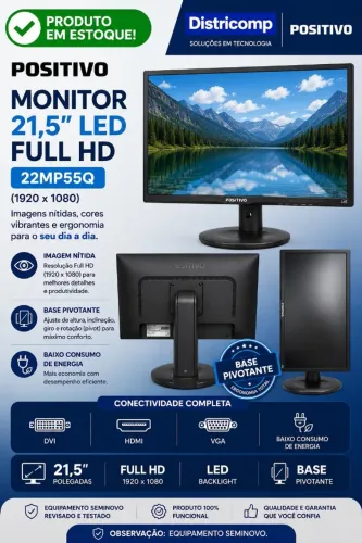 MONITOR POSITIVO 21,5" LED FULL HD 22MP55Q (1920 x 1080) HDMI VGA DVI BASE PIVOTANTE (U)