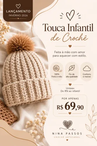 Toucas Infantil de Crochê