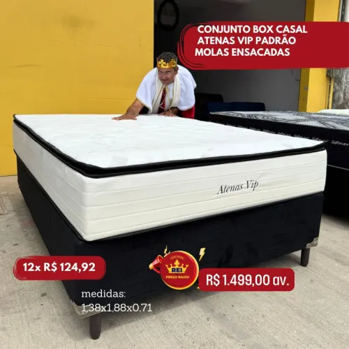 PROMOÇÃO URGENTE - Cama Casal MOLAS ENSACADAS Atenas Vip por apenas 12x R$124,92