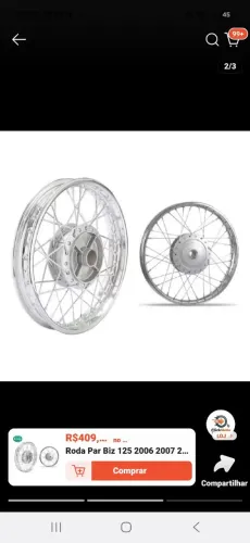 Vendo rodas da biz 100,ano 2015