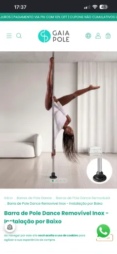 Barra de pole dance de 2,80m nunca usada