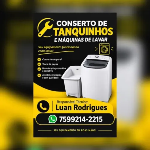 Conserto de tanquinhos e máquinas de lavar.