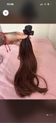 Megahair Castanho Claro, no ponto amaericano. Cabelo Brasileiro do Sul/ 50 cm- 52Gramas.