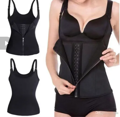 Cinta Modeladora Feminina com Zíper Cintura Dupla de Compressão Ajustável para