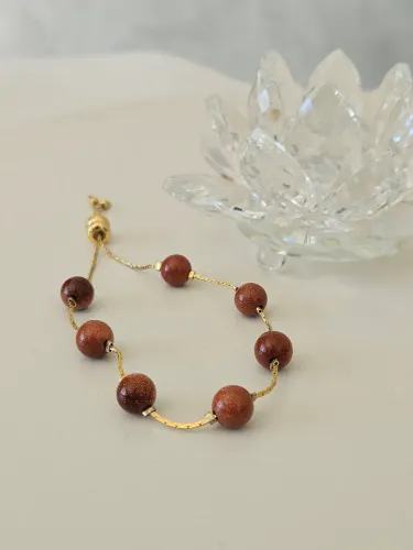 pulseira ajustável folheada a ouro 18k com pérolas